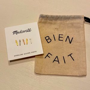 MADEWELL NEW 5pk of MIXED METAL earrings (Sterling Silver post)